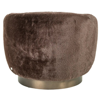 Loungefauteuil Colmar chocoladekleurig, pluizig, draaibaar by Richmond Interiors
