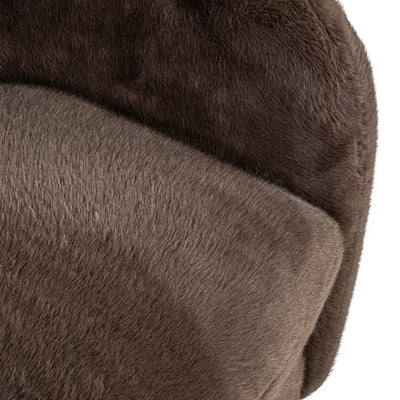 Loungefauteuil Colmar chocoladekleurig, pluizig, draaibaar by Richmond Interiors
