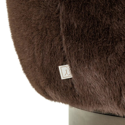 Loungefauteuil Colmar chocoladekleurig, pluizig, draaibaar by Richmond Interiors