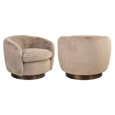 Loungestoel Colmar khaki pluizig draaibaar by Richmond Interiors