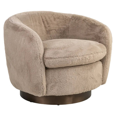 Loungestoel Colmar khaki pluizig draaibaar by Richmond Interiors