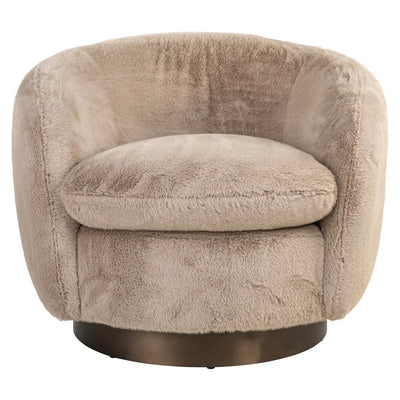 Loungestoel Colmar khaki pluizig draaibaar by Richmond Interiors