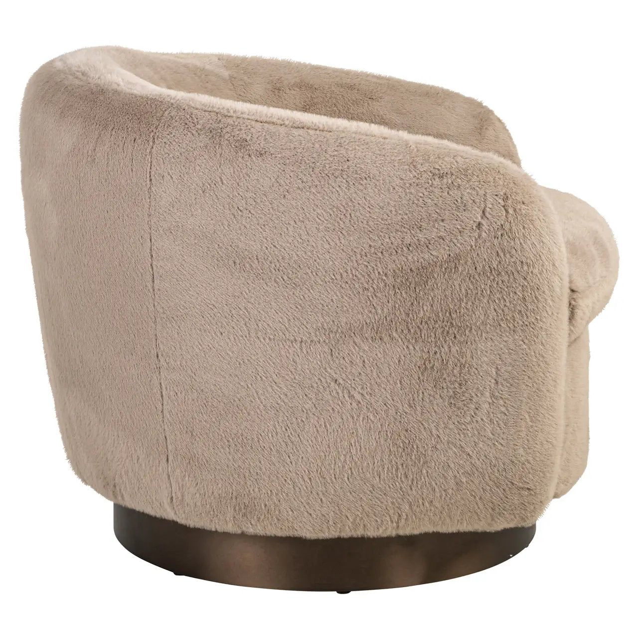 Loungestoel Colmar khaki pluizig draaibaar by Richmond Interiors