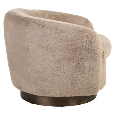 Loungestoel Colmar khaki pluizig draaibaar by Richmond Interiors