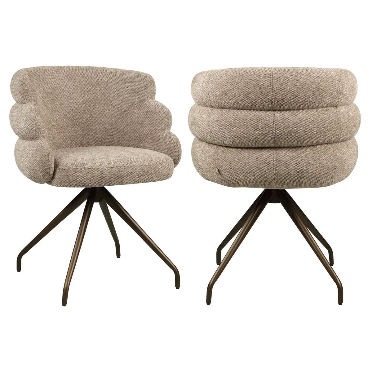 Eetkamerstoel Kayla mokka Boldweave draaibaar by Richmond Interiors
