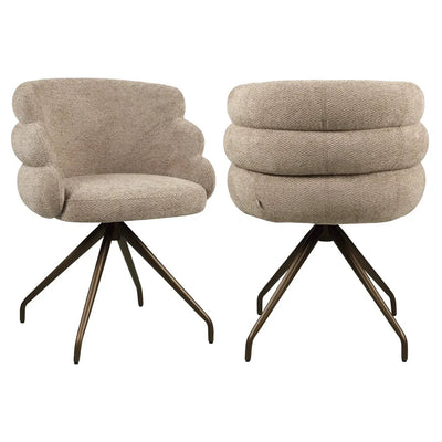 Eetkamerstoel Kayla mokka Boldweave draaibaar by Richmond Interiors