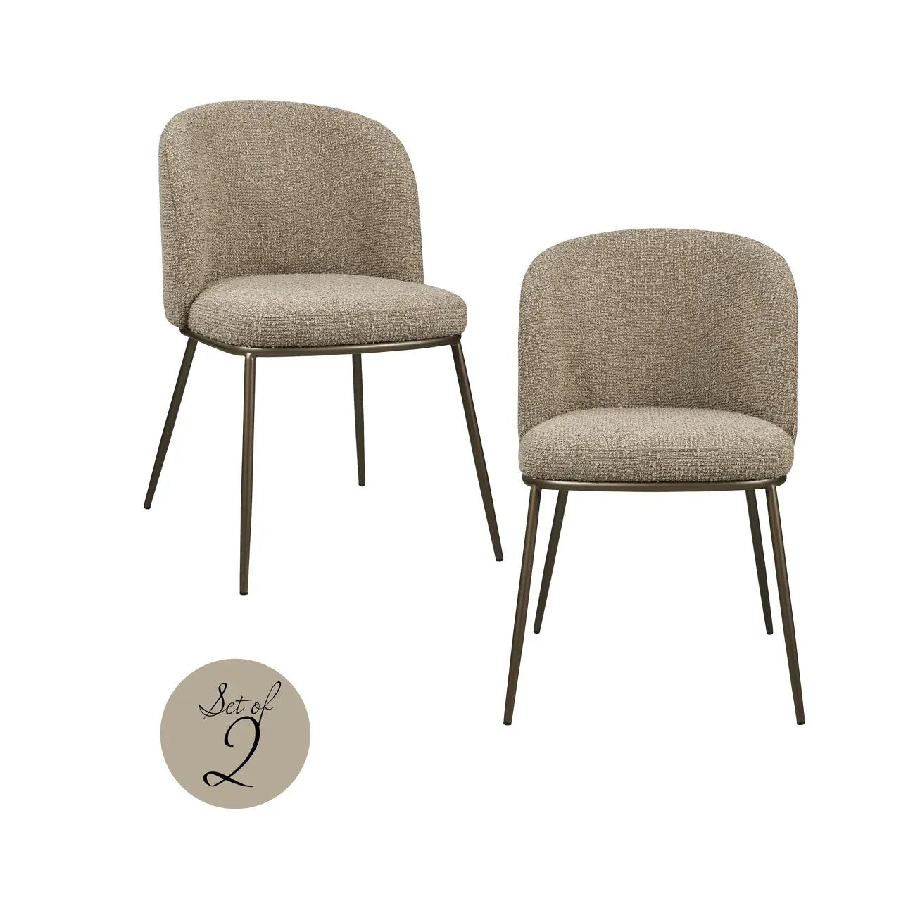 Eetkamerstoel Elvi mocca chunky vlamvertragend (set van 2) by Richmond Interiors
