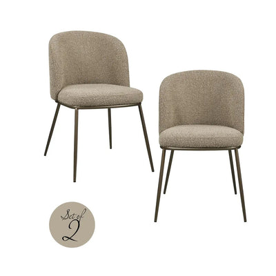 Eetkamerstoel Elvi mocca chunky vlamvertragend (set van 2) by Richmond Interiors
