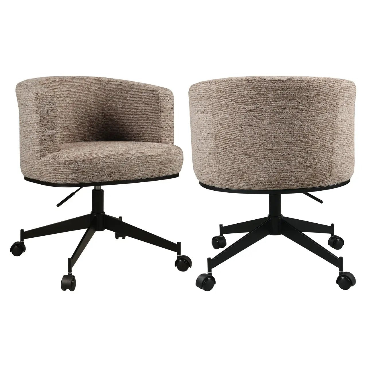 Eetkamerstoel Rochenne mocca linear draaibaar op wielen by Richmond Interiors