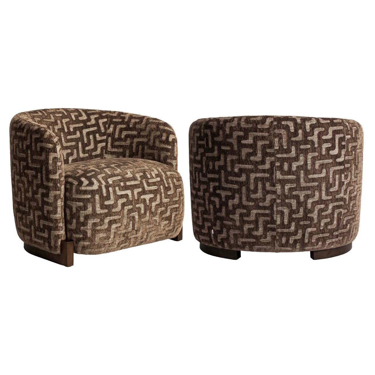 Loungestoel Hannah bruin labyrint brandvertragend by Richmond Interiors