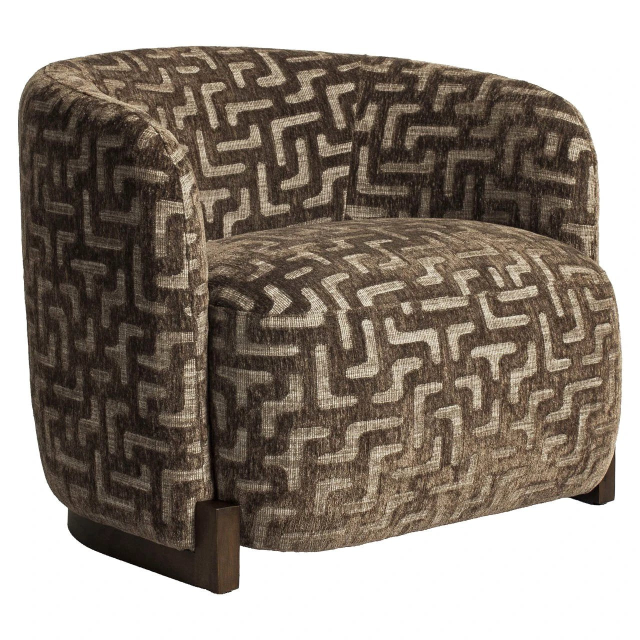 Loungestoel Hannah bruin labyrint brandvertragend by Richmond Interiors