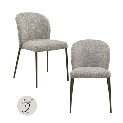 Eetkamerstoel Stacker aardetint tweed vlamvertragend (set van 2) by Richmond Interiors