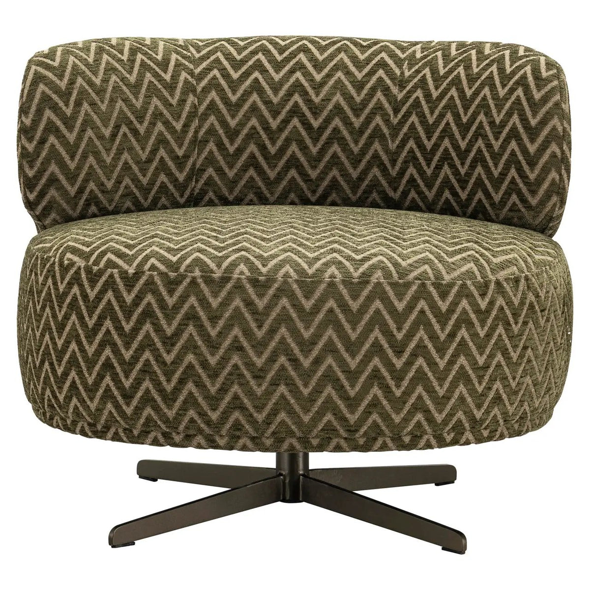 Loungestoel Lauren mos met chevronpatroon, draaibaar by Richmond Interiors