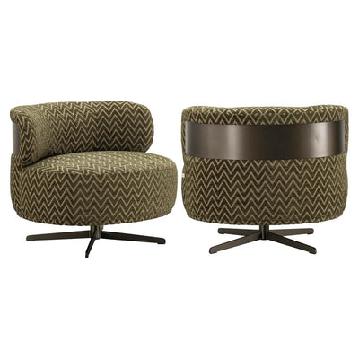 Loungestoel Lauren mos met chevronpatroon, draaibaar by Richmond Interiors