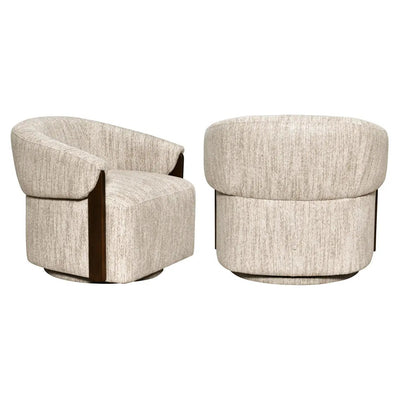 Loungestoel Marina naturel softweave draaibaar vlamvertragend by Richmond Interiors