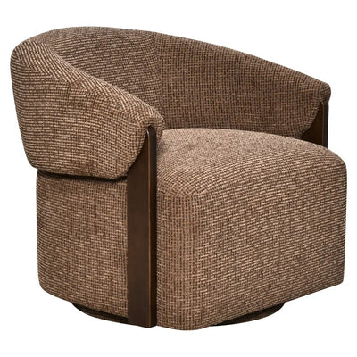 Loungestoel Marina bruin blockweave draaibaar brandvertragend by Richmond Interiors