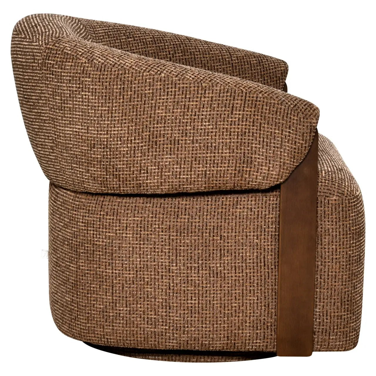 Loungestoel Marina bruin blockweave draaibaar brandvertragend by Richmond Interiors