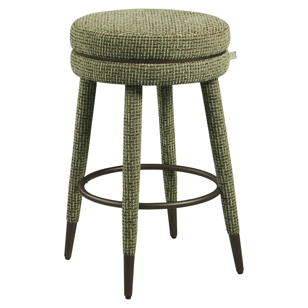 Counterstoel Tenashar groen blokweefsel draaibaar by Richmond Interiors