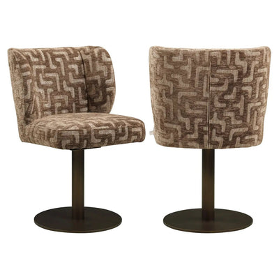 Eetkamerstoel Fiona bruin labyrint draaibaar by Richmond Interiors