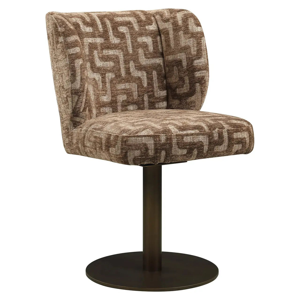 Eetkamerstoel Fiona bruin labyrint draaibaar by Richmond Interiors