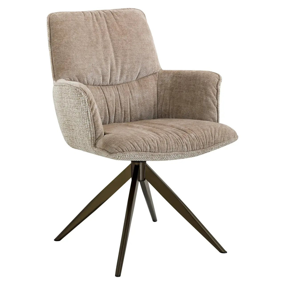 Eetkamerstoel Chase crème blokweefsel draaibaar by Richmond Interiors