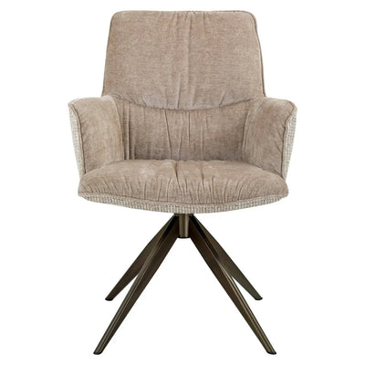 Eetkamerstoel Chase crème blokweefsel draaibaar by Richmond Interiors
