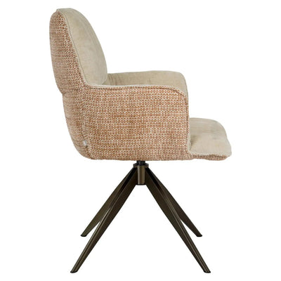 Eetkamerstoel Chase gemberkleurige jacquard draaibaar by Richmond Interiors