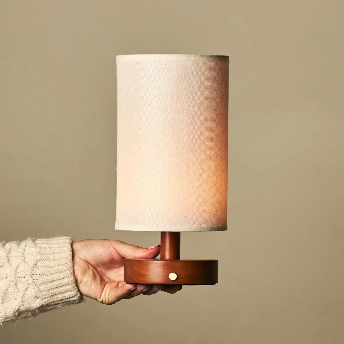 Tafellamp oplaadbaar Ben Kastanjebruine houten