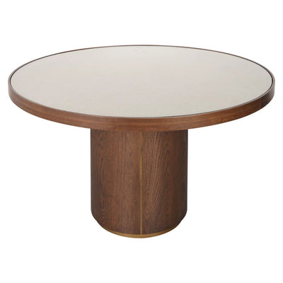 Eettafel Willox bruin Ø130 inclusief glas by Richmond Interiors