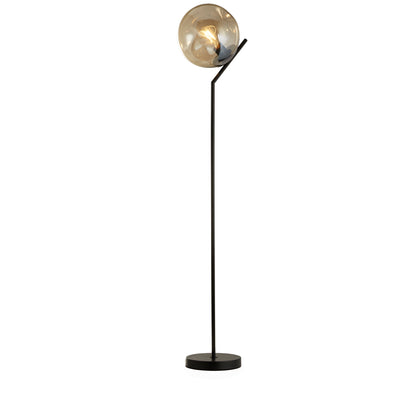 Punch Floor Lamp - Black Metal & Champagne Punched Glass