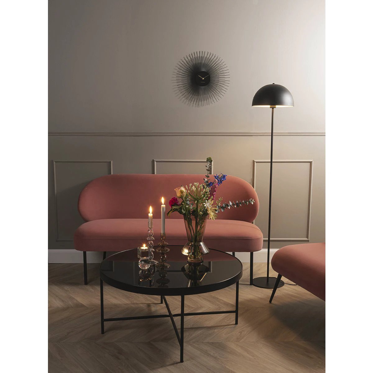 Wandklok Pioen Zwart by Karlsson