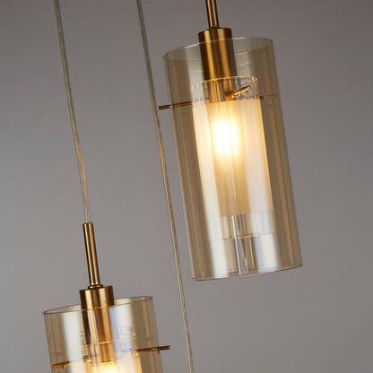 Duo III 3Lt Multi-Drop - Bronze Metal & Champagne Glass