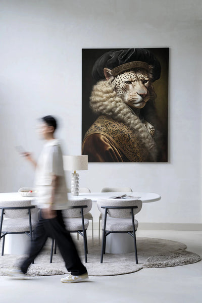 Snow Leopard - Moderne Wanddecoratie | Artprint, Glass Art & Wandkleed by Urban Cotton