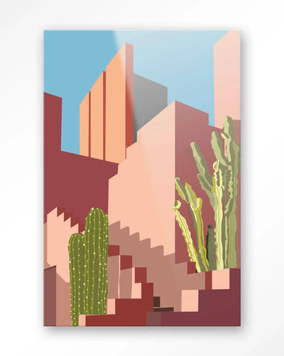 Botanical Stairs - Moderne Wanddecoratie | Artprint, Glass Art & Wandkleed by Urban Cotton