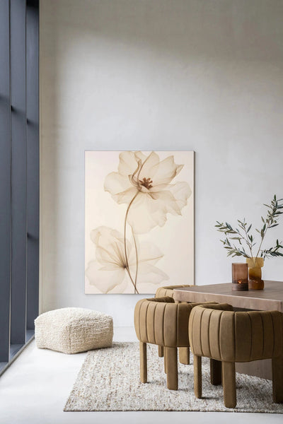 White Flowers - Moderne Wanddecoratie | Artprint, Glass Art & Wandkleed by Urban Cotton