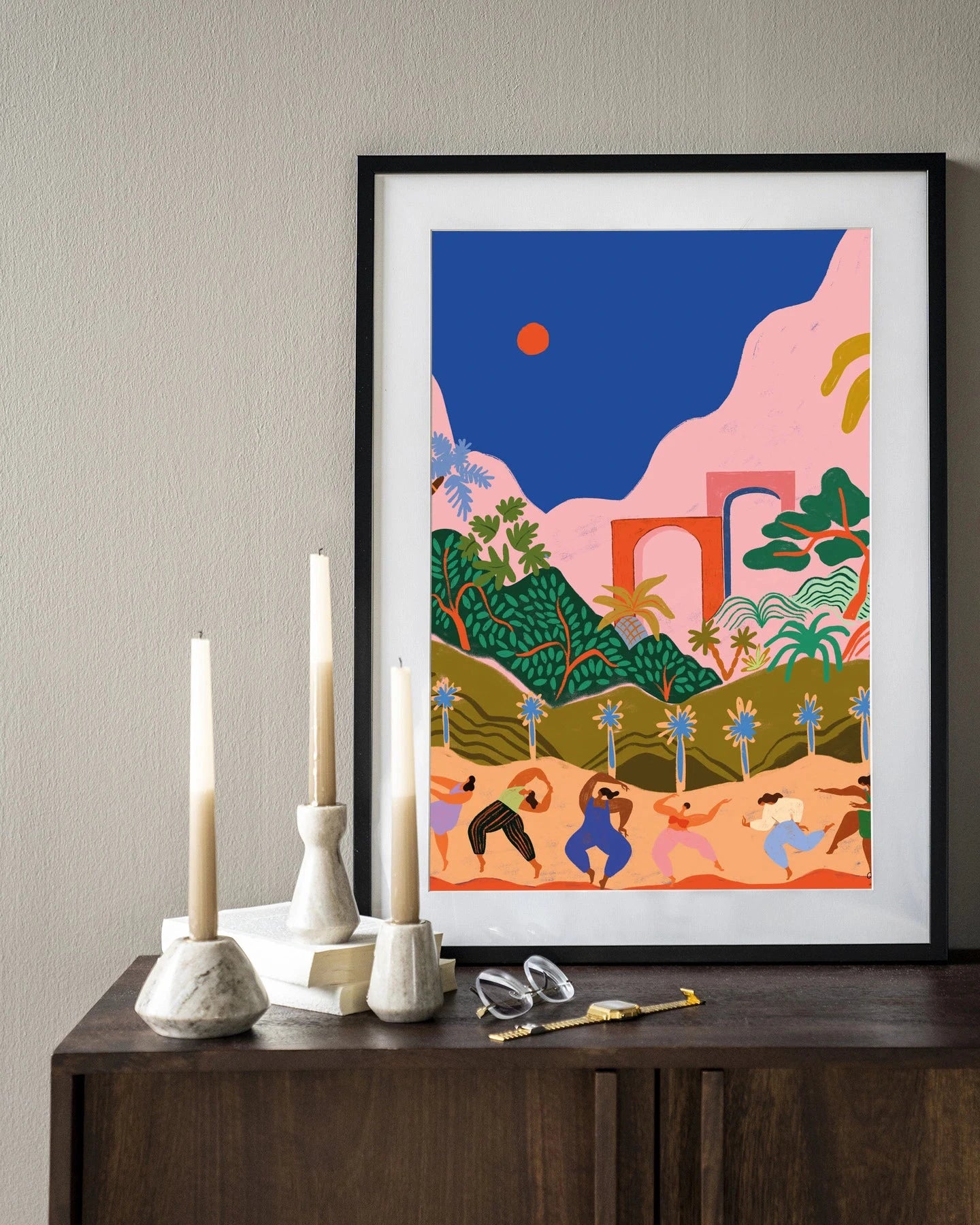 Dancing In Paradise - Moderne Wanddecoratie | Artprint, Glass Art & Wandkleed by Urban Cotton