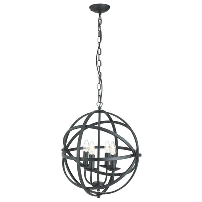 Hanglamp Orbit 4Lt Pendant Black Metal by Searchlight