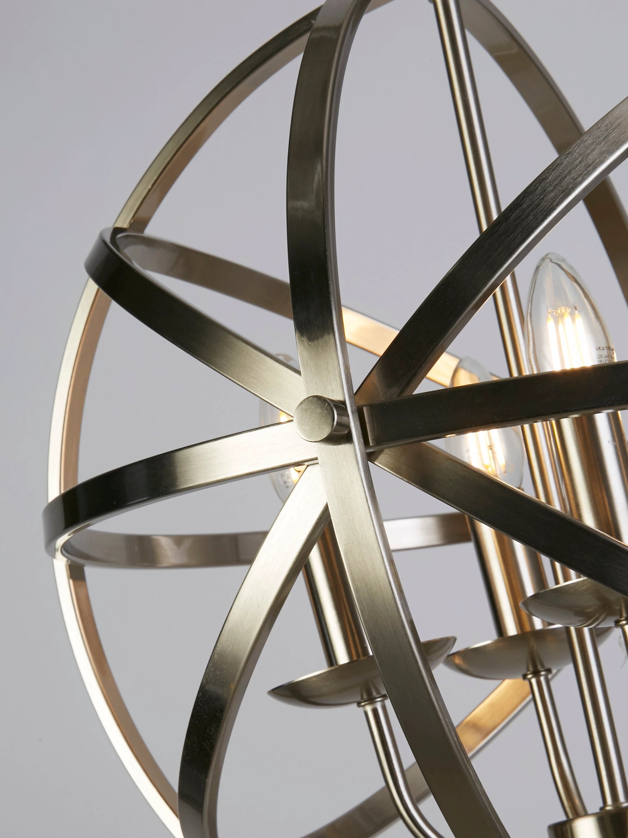 Hanglamp Orbit 4Lt Pendant Satin Silver Metal by Searchlight