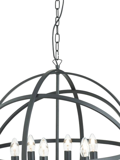 Hanglamp Orbit 6Lt Black Metal by Searchlight