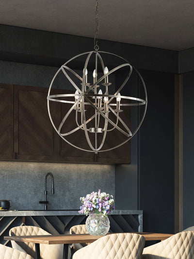 Hanglamp Orbit 8Lt Antique Brass Metal by Searchlight