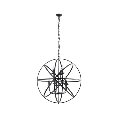 Hanglamp Orbit 8Lt Matt Black Metal by Searchlight