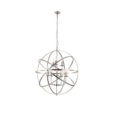 Hanglamp Orbit 8Lt Satin Silver Metal by Searchlight