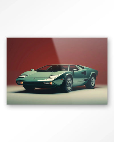 Vintage Lamborghini - Moderne Wanddecoratie | Artprint, Glass Art & Wandkleed by Urban Cotton