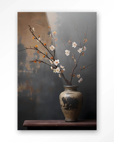 Dark Blossom Vase - Moderne Wanddecoratie | Artprint, Glass Art & Wandkleed by Urban Cotton