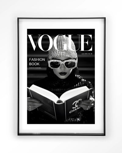 Fashion Book Black - Moderne Wanddecoratie | Artprint, Glass Art & Wandkleed by Urban Cotton