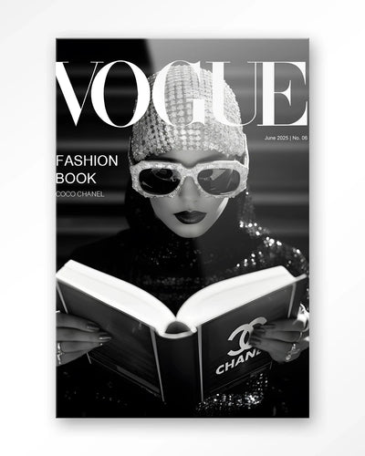 Fashion Book Black - Moderne Wanddecoratie | Artprint, Glass Art & Wandkleed by Urban Cotton