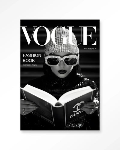 Fashion Book Black - Moderne Wanddecoratie | Artprint, Glass Art & Wandkleed by Urban Cotton
