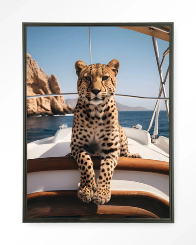 Sailboat Cheetah - Moderne Wanddecoratie | Artprint, Glass Art & Wandkleed by Urban Cotton