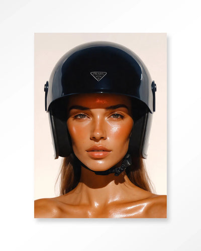 Prada Helmet - Moderne Wanddecoratie | Artprint, Glass Art & Wandkleed by Urban Cotton