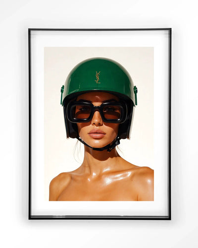 Saint Laurent Helmet - Moderne Wanddecoratie | Artprint, Glass Art & Wandkleed by Urban Cotton